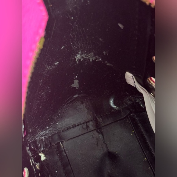 Kate Spade Saturday Satchel Crossbody Bag Laser Cut Perforated Leather Hot Pink - Picture 11 of 11